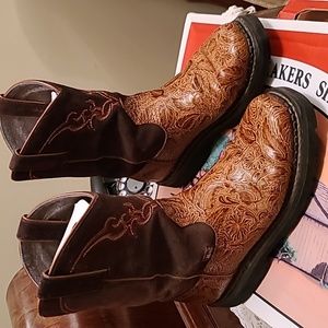 Justin Ladies Boots - Tan Floral Leather